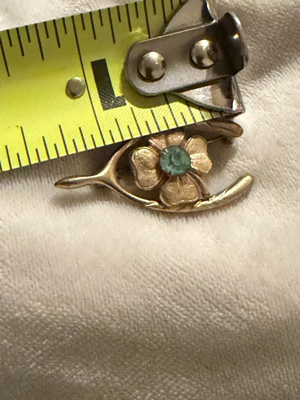 Gold Floral Wishbone Pendant with Teal Stone